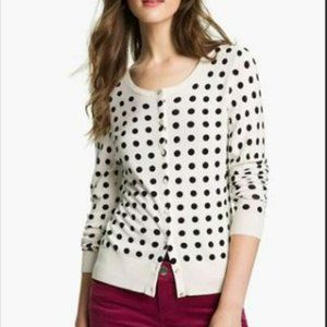 Halogen Ivory with Black Polka Dots Cardigan